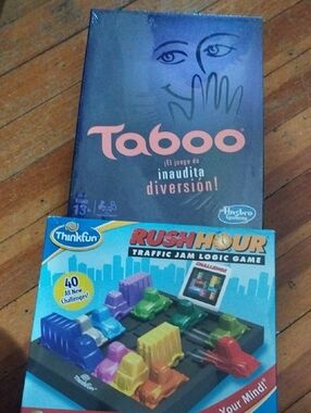 Taboo & Rush Hour Board Game Bundle - Pink/Blue/Multicolor